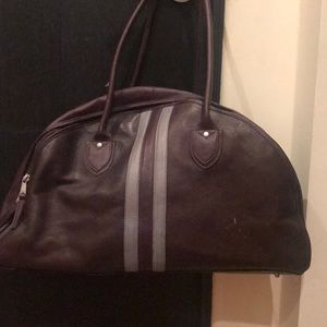Leather bowler travel bag